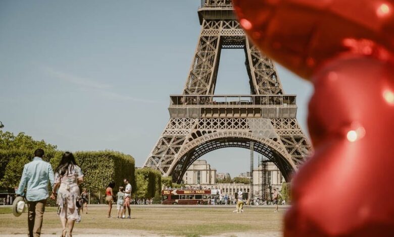 ballonnen bij Eiffeltoren